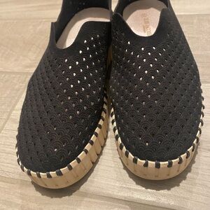 Ilse Jacobsen Black Loafers with Cream Soles